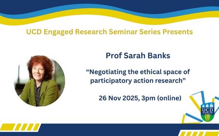 Sarah Banks with the title of her presentation.